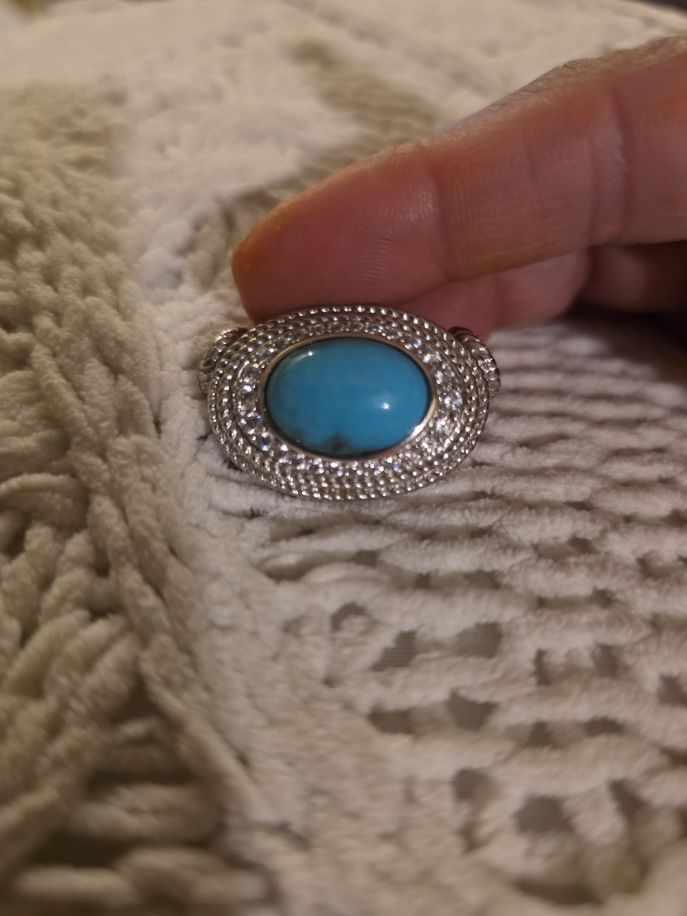 Judith Ripka Turquoise Oval Magnetic Pendant - Silver